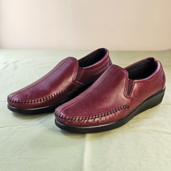 SAS‎ Tripad Comfort Burgundy Leather Dream Shoes Slip-On Women's 10.5 M Width - Picture 1 of 16